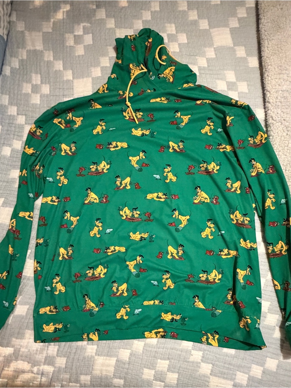 RSVLTS Green Hooded Pullover with Yellow Pluto Print